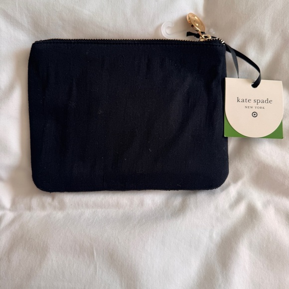 kate spade black pouch with white beaded script - Picture 5 of 5
